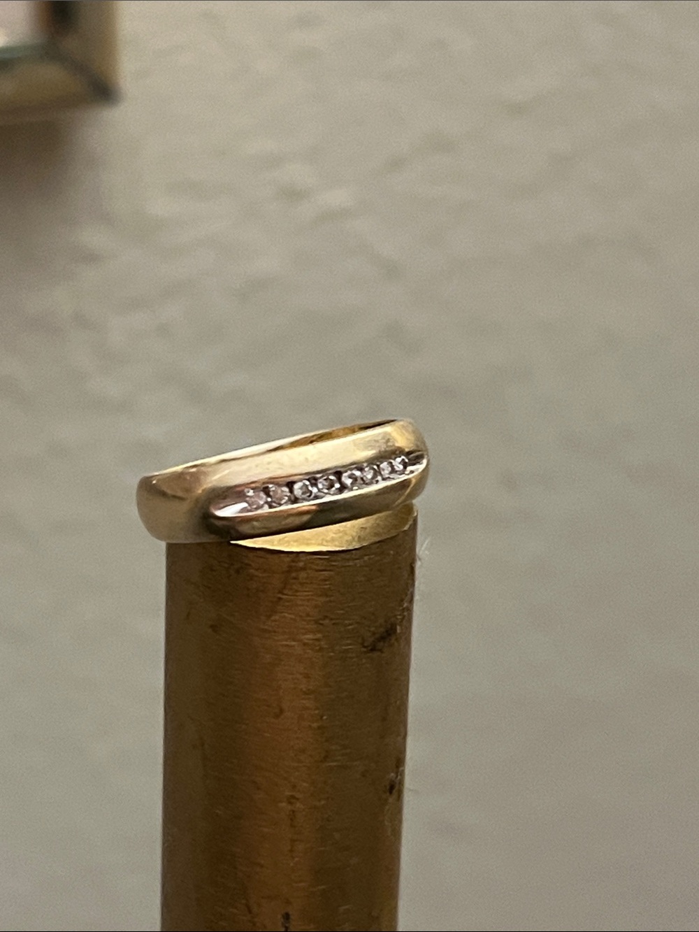 10K Gold Stacking Ring with Diamonds
